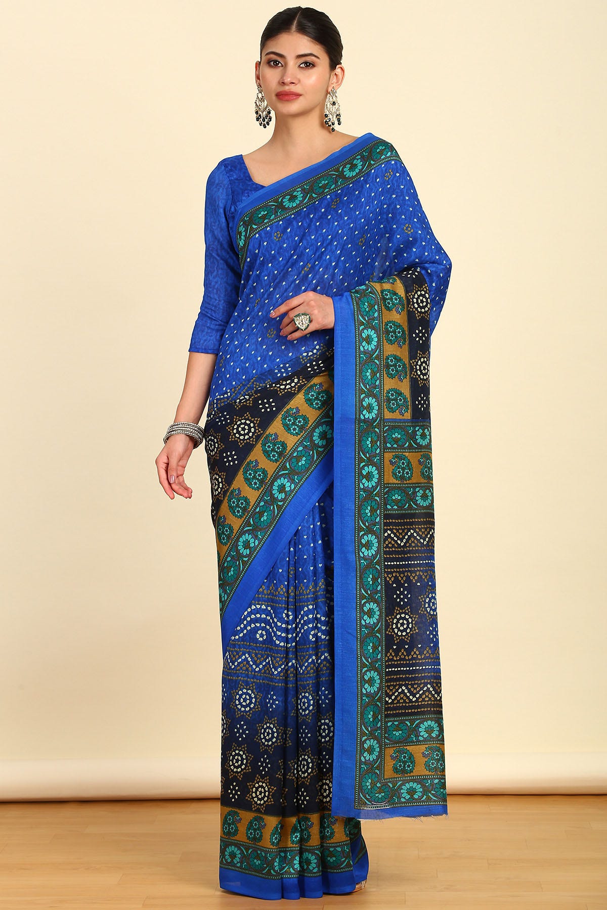 Bandhani print silk sarees shop