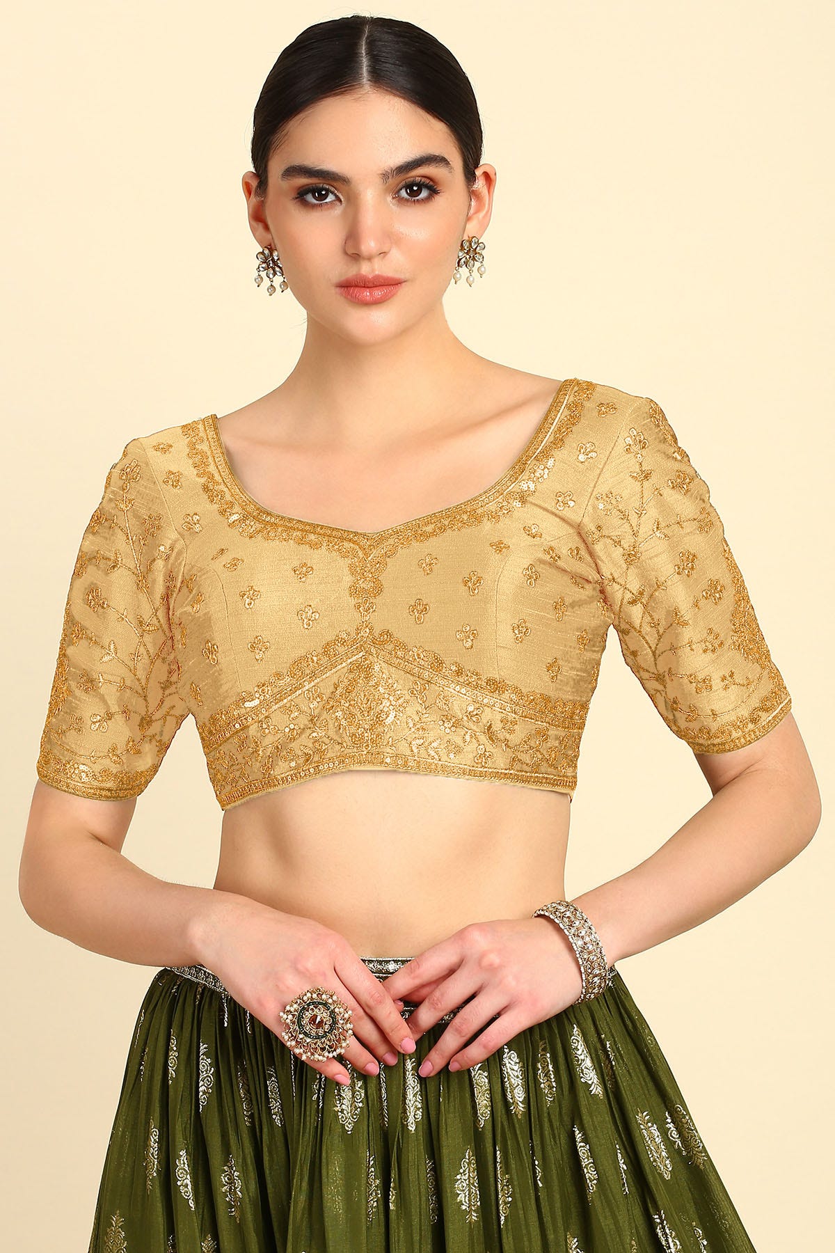Gold sequin blouse discount