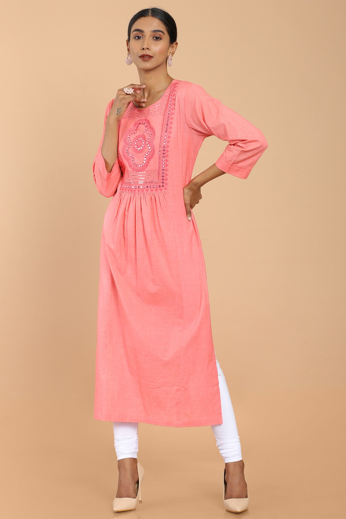 Peach Gota Patti Kurta Set – nehakhullar