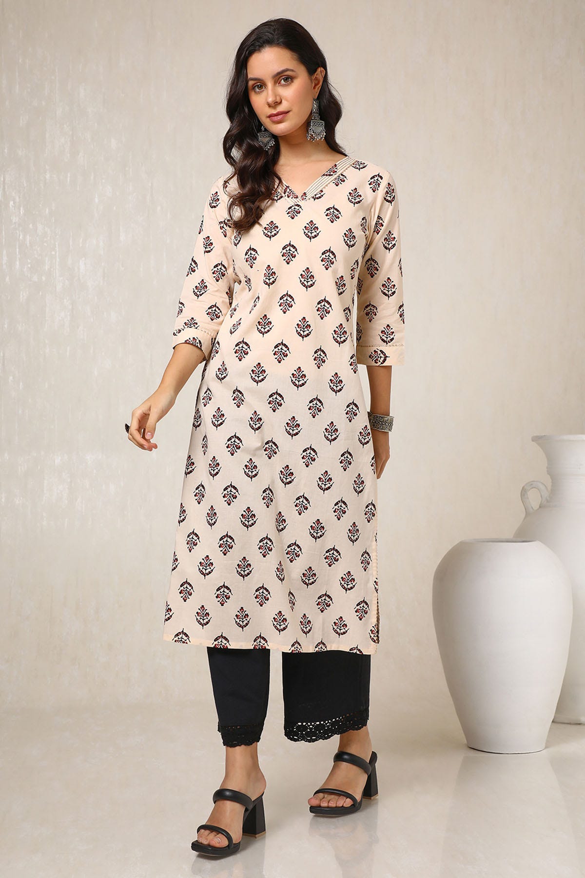 Soch women's straight cotton kurta top