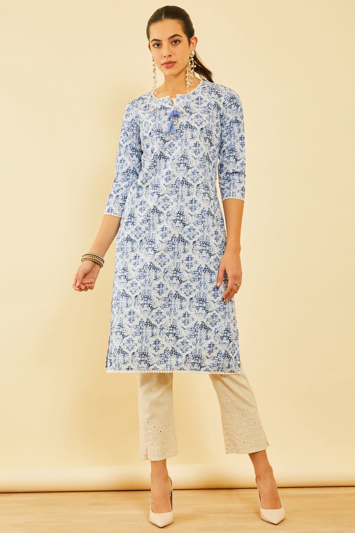 Soch women's straight cotton kurta top
