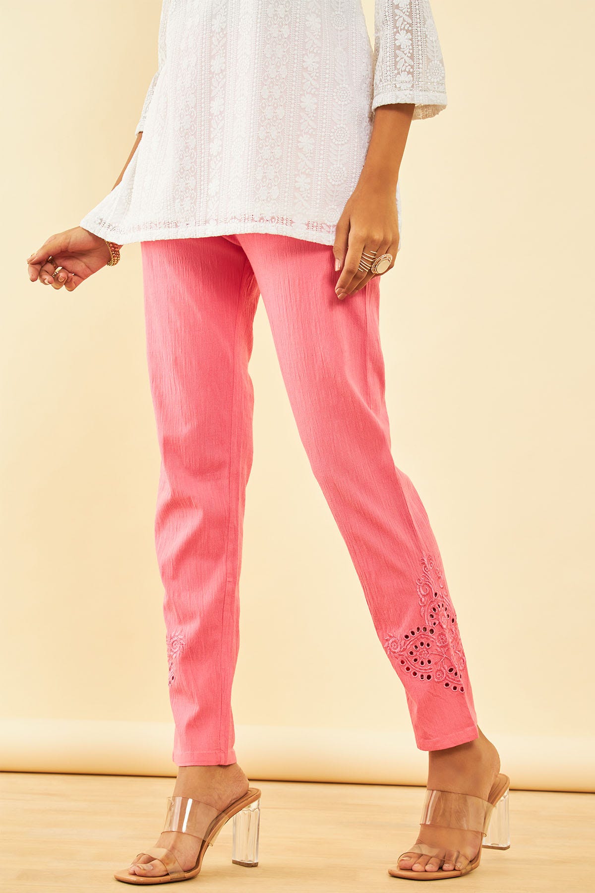 Straight cotton pants for kurtis online store