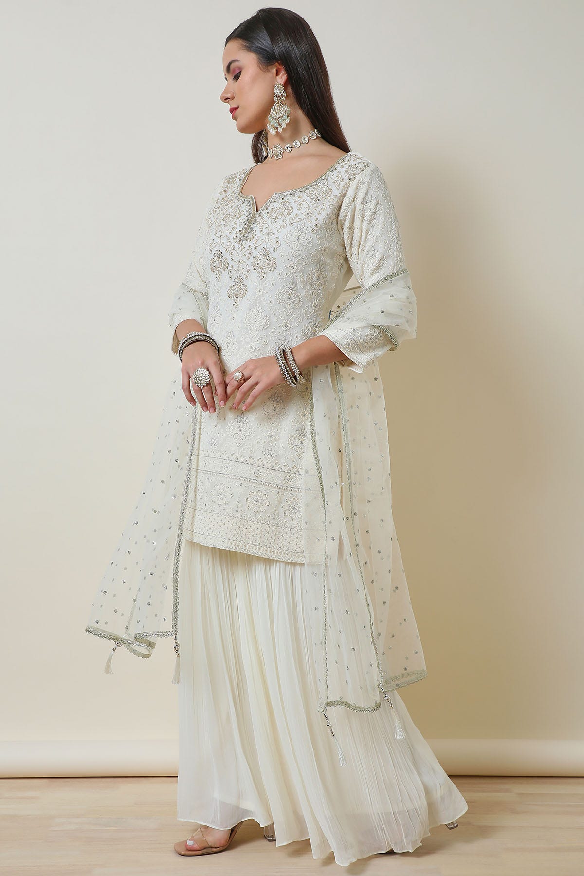 Georgette sharara suit online new arrivals
