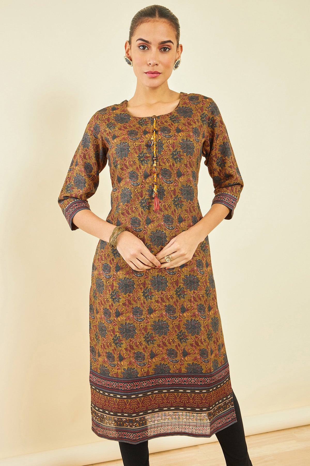 Buy Kalamkari Kurta Set Three Print Kalamkari Kurta With Palazzos Indian  Dress Ethnic Wear Flared Kurta Kalamkari Block Print Dress Online in India  - Etsy