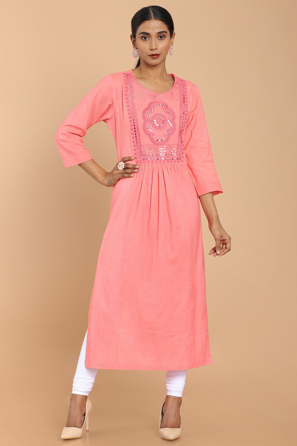 Buy Prerana Online PCONS Kurti Womens Rayon Solid Cyan at Amazonin