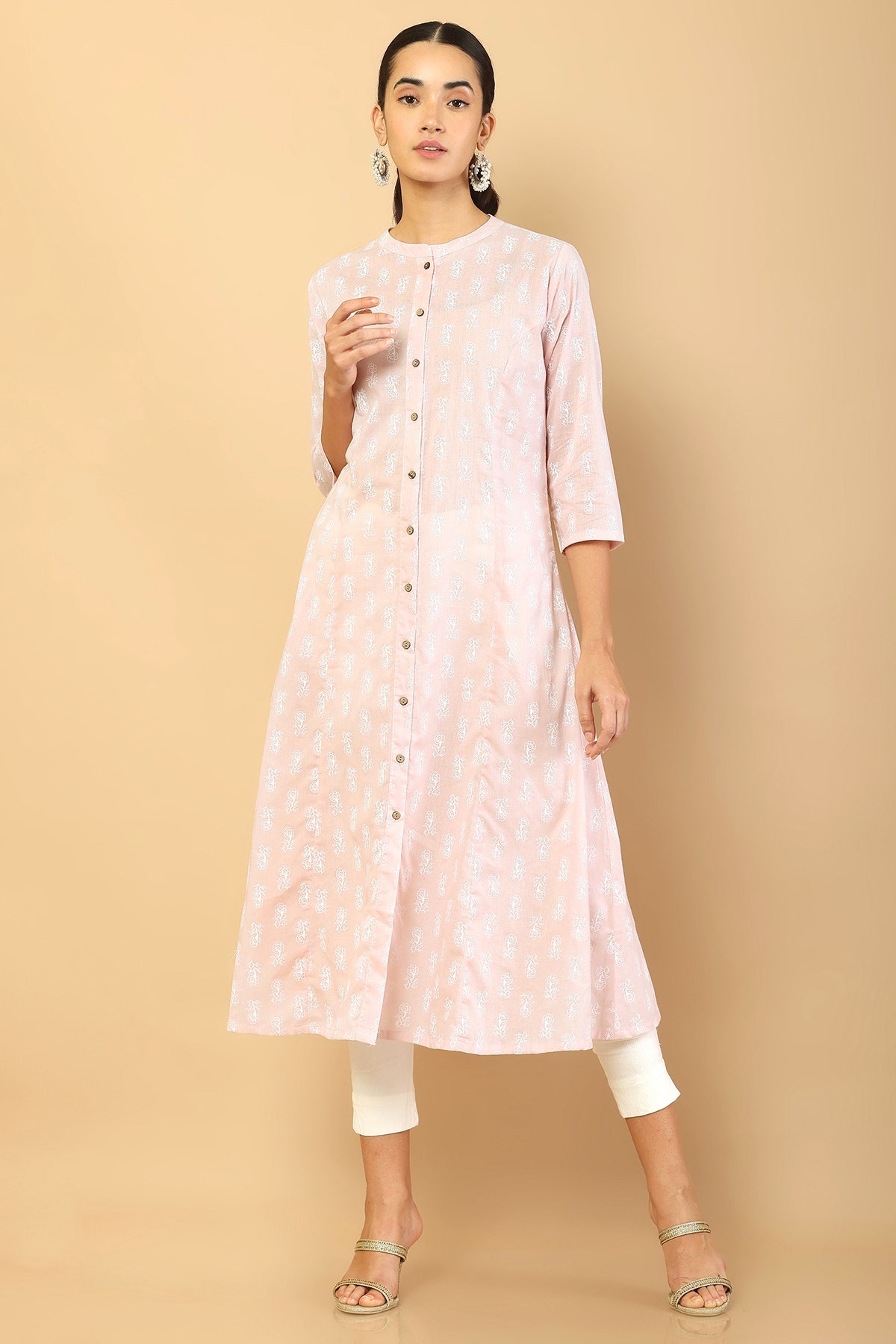 BLUSH PINK FULL SLEEVES KURTI WITH EMBROIDERED CIGARETTE PANTS – LOTUS  BLOOM OFFICIAL