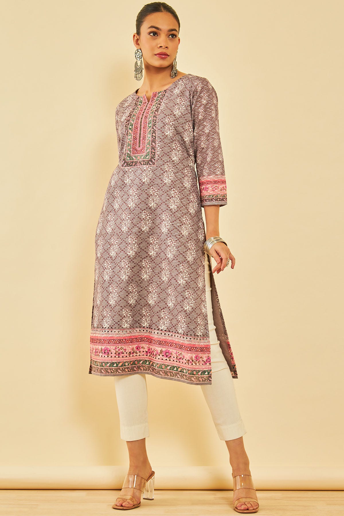 earth cotton embroidered kurta with sequins women soch ews4ku60499a 01