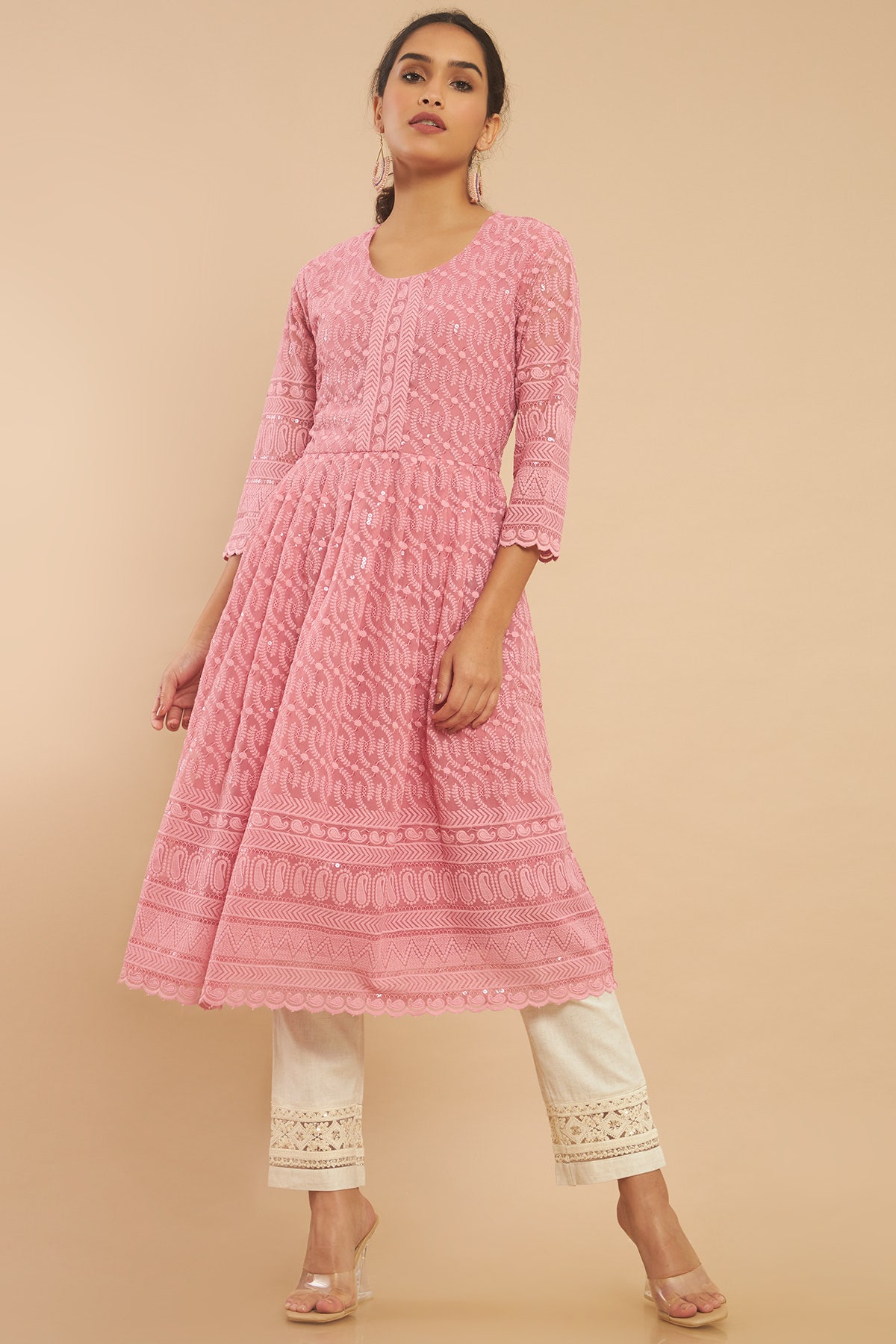 Soch Kurtis Kurtas and Tunics : Buy Soch Solid Chanderi Cotton Kurti Online  | Nykaa Fashion