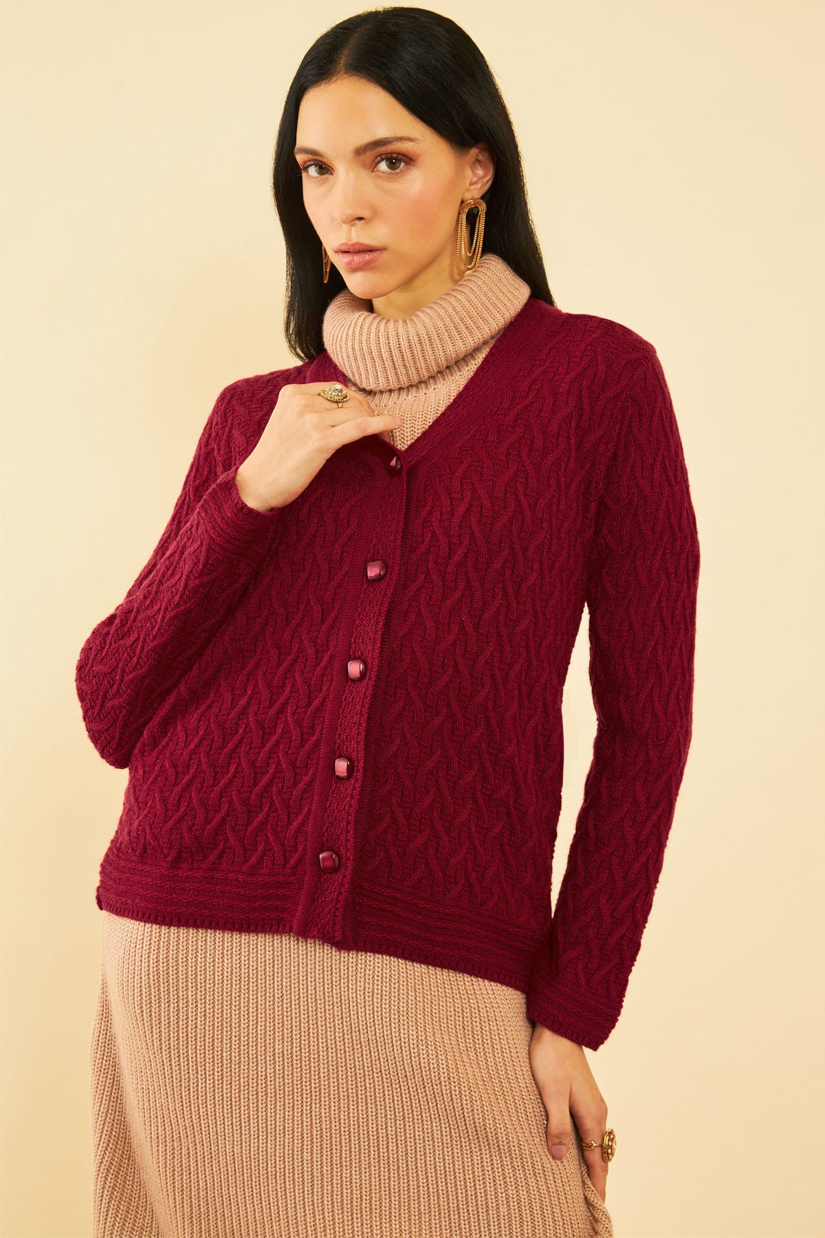 Maroon shop knit cardigan