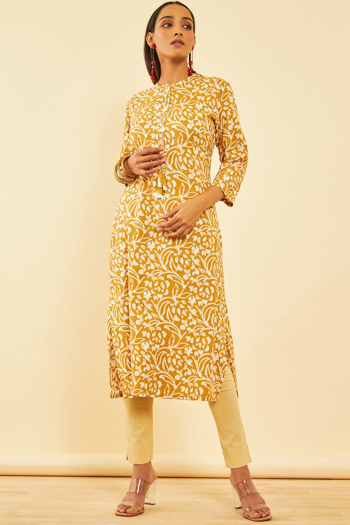 Mustard Designer Cotton Kurti at Best Price in Jaipur | Jain Synergy N  Fabtex