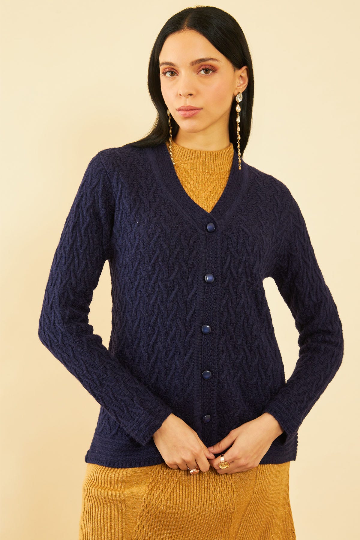 Navy cardigan with pockets hotsell