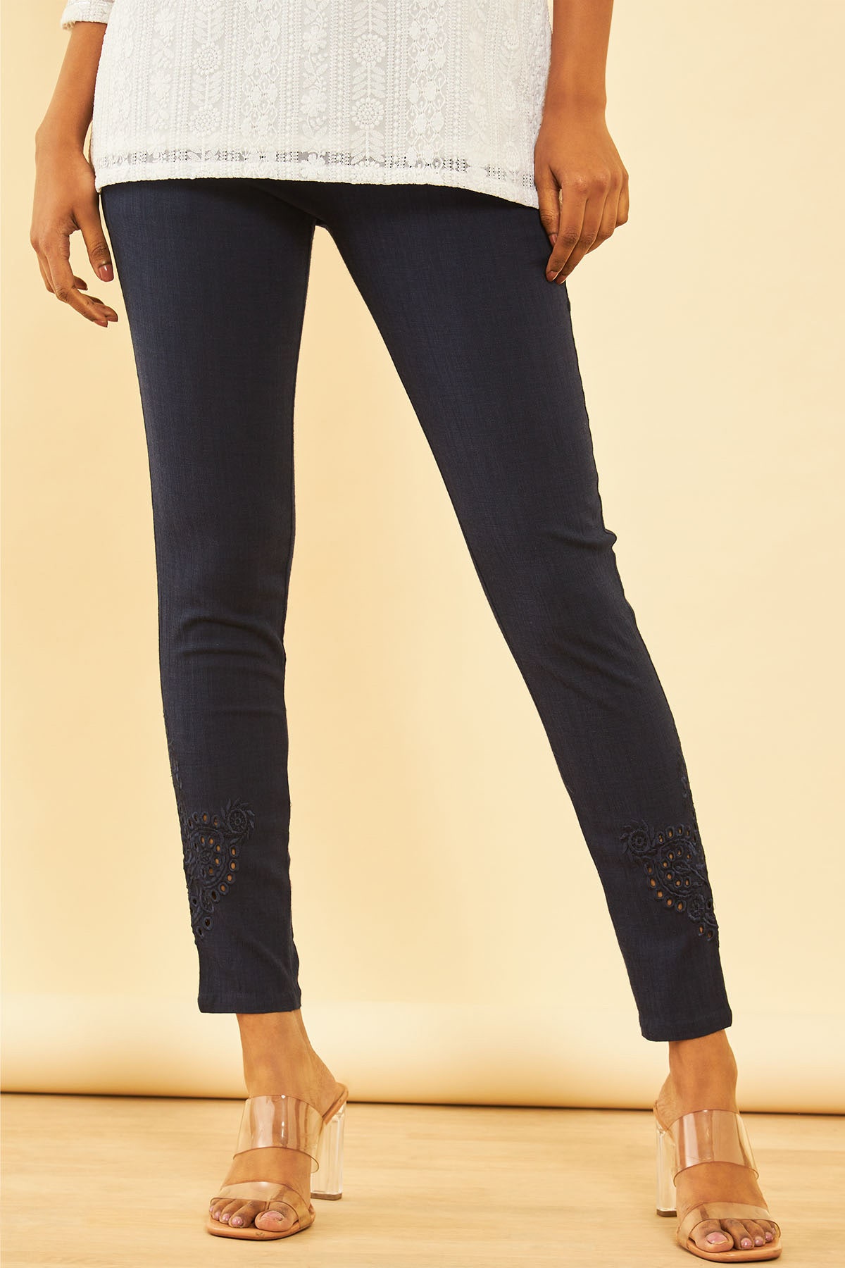 Black straight pants for kurtis online discount
