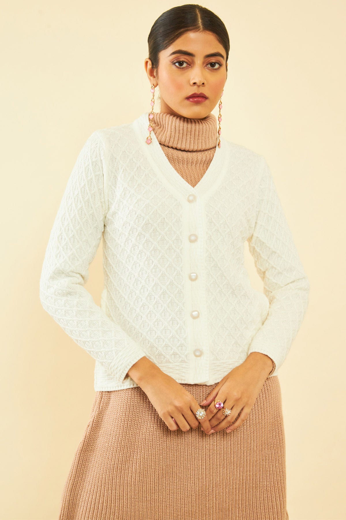 Off white clearance knit cardigan