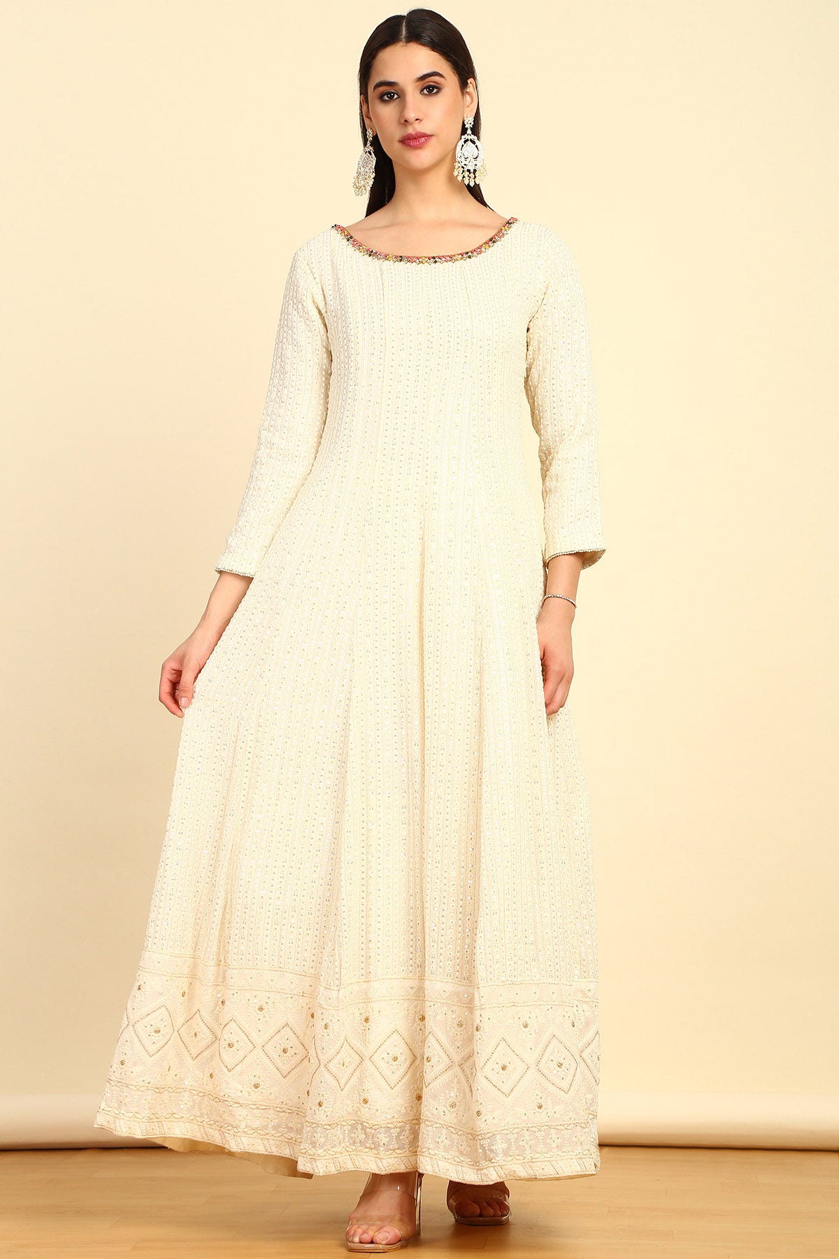 White ethnic gown top