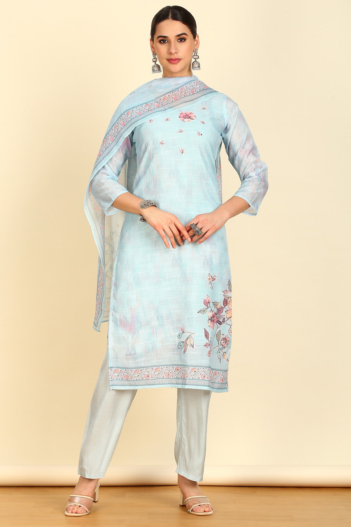 Linen dress material online clearance