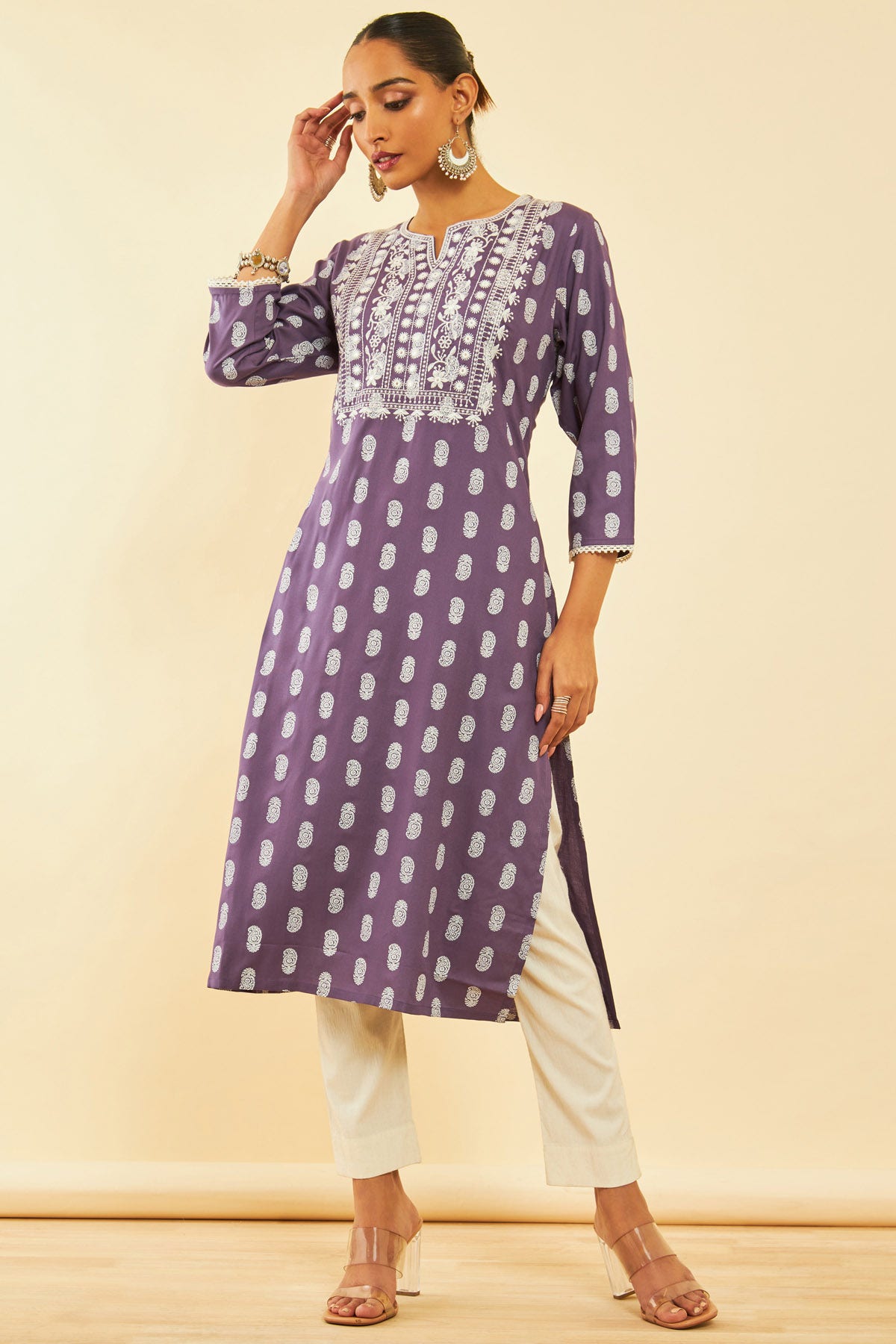 purple rayon embroidered kurta with faux mirror women soch cws3ku0781c 01