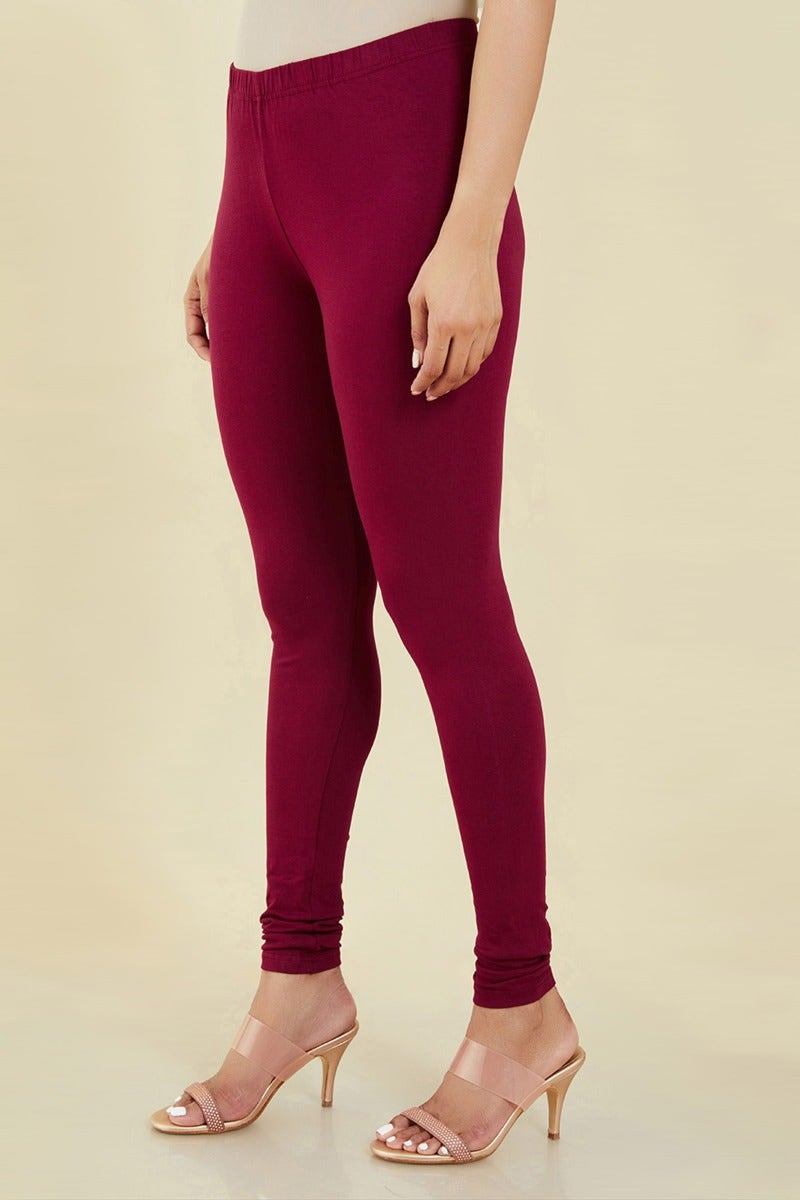 Maroon leggings online shop
