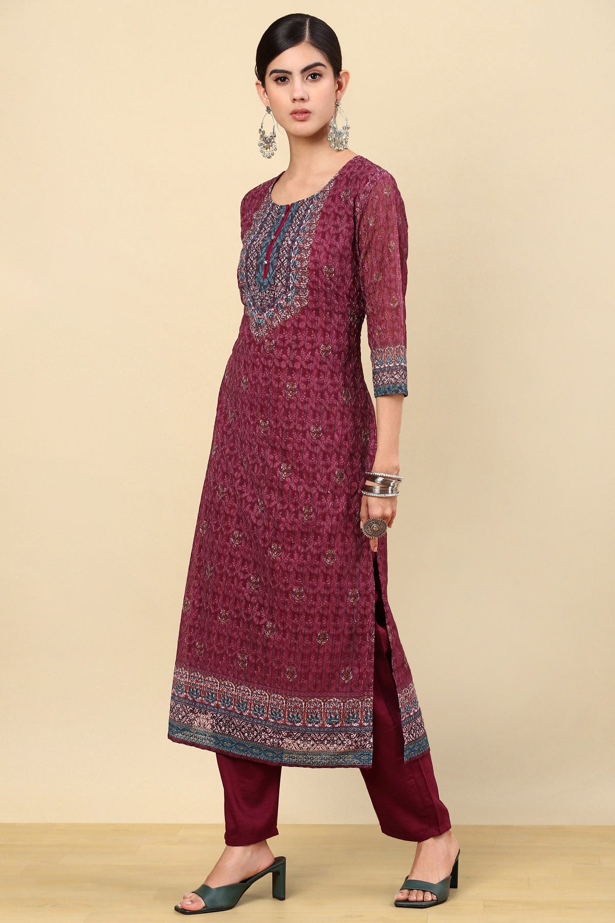 Embroidered georgette kurtis hotsell